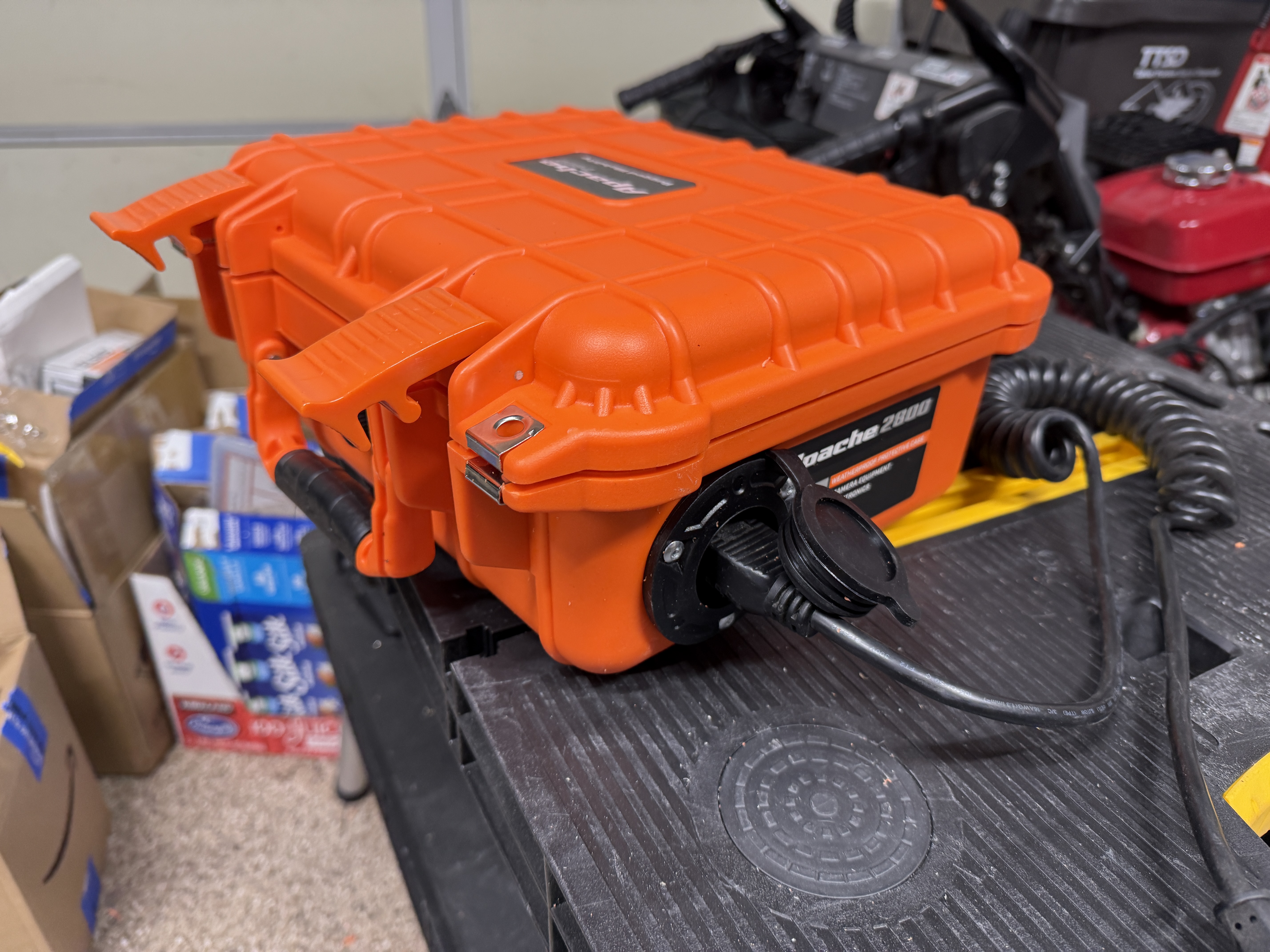 Orange Apache case closed on workbench